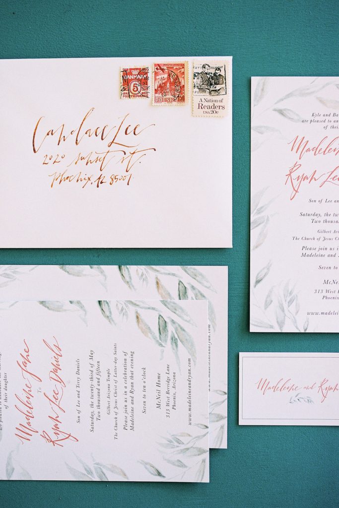 Foliage wedding invitations