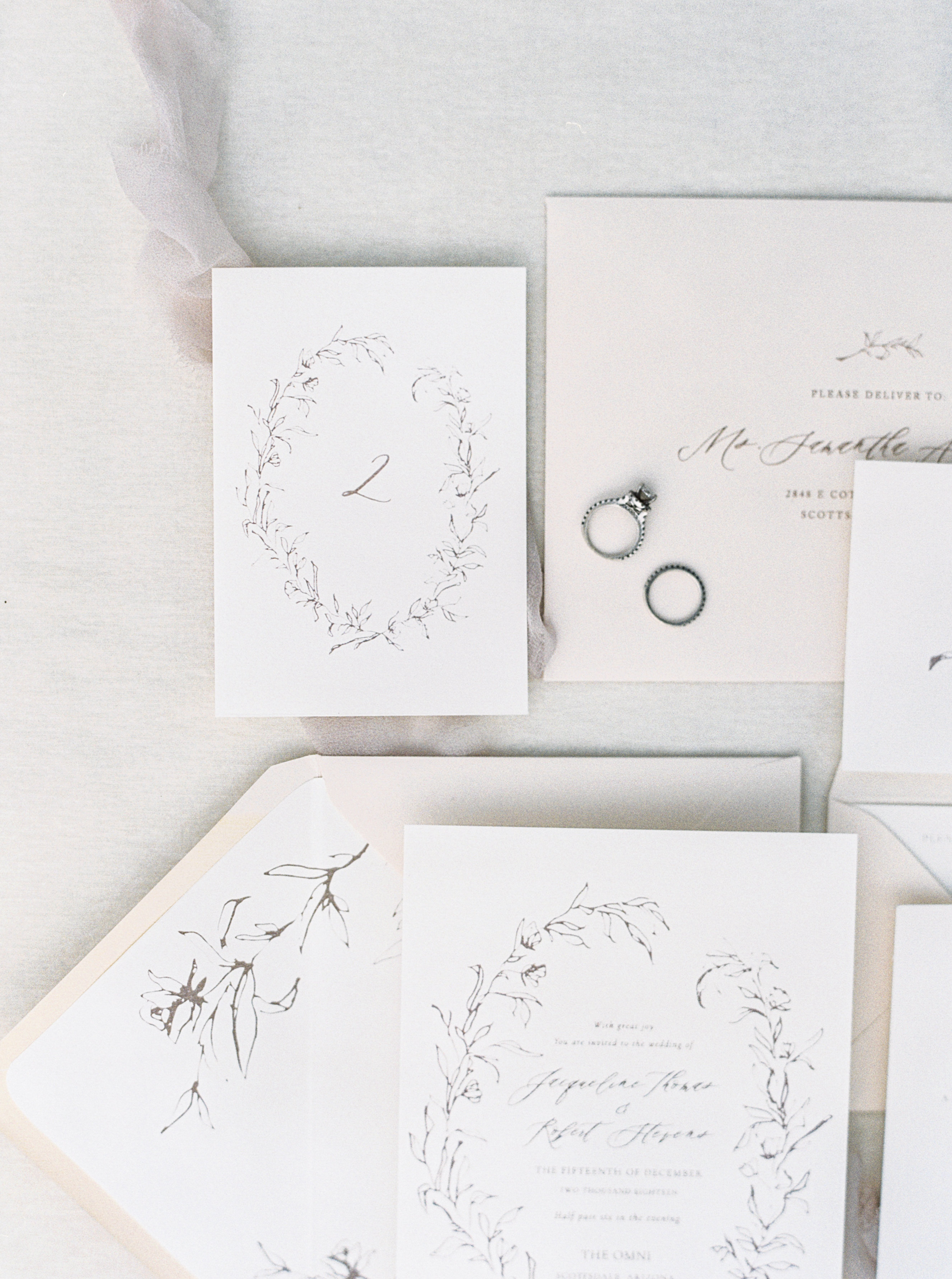 Simple elegant wedding invitations