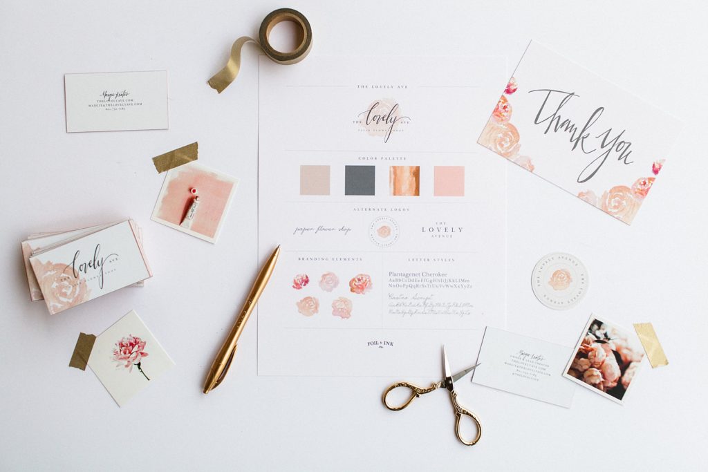 foil-and-ink-custom-branding-lovely-ave-cream-gray-gold-pink
